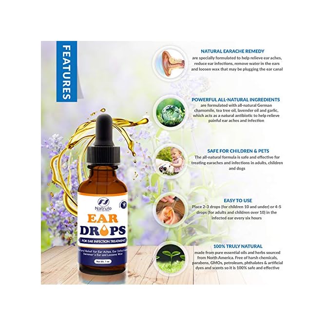 Natrulo Natural Ear Drops for Ear Infection Treatment Homeopathic