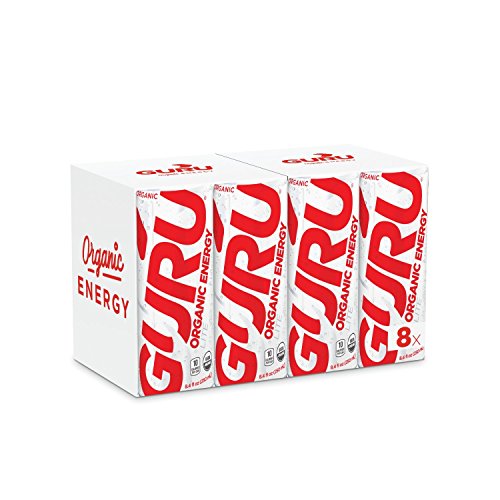 GURU Lite Organic Energy Drink, Low Calorie, Vegan, Natural, 8.4oz can (8 count)