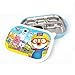Pororo Portable Stainless Steel Divided Food Tray, Platter with Lid in Blue, Made in Korea