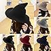 DELAISUS Witch Hat Sheep Wool Christmas Halloween Foldable Costume Ball Sun Cap for Winter Black