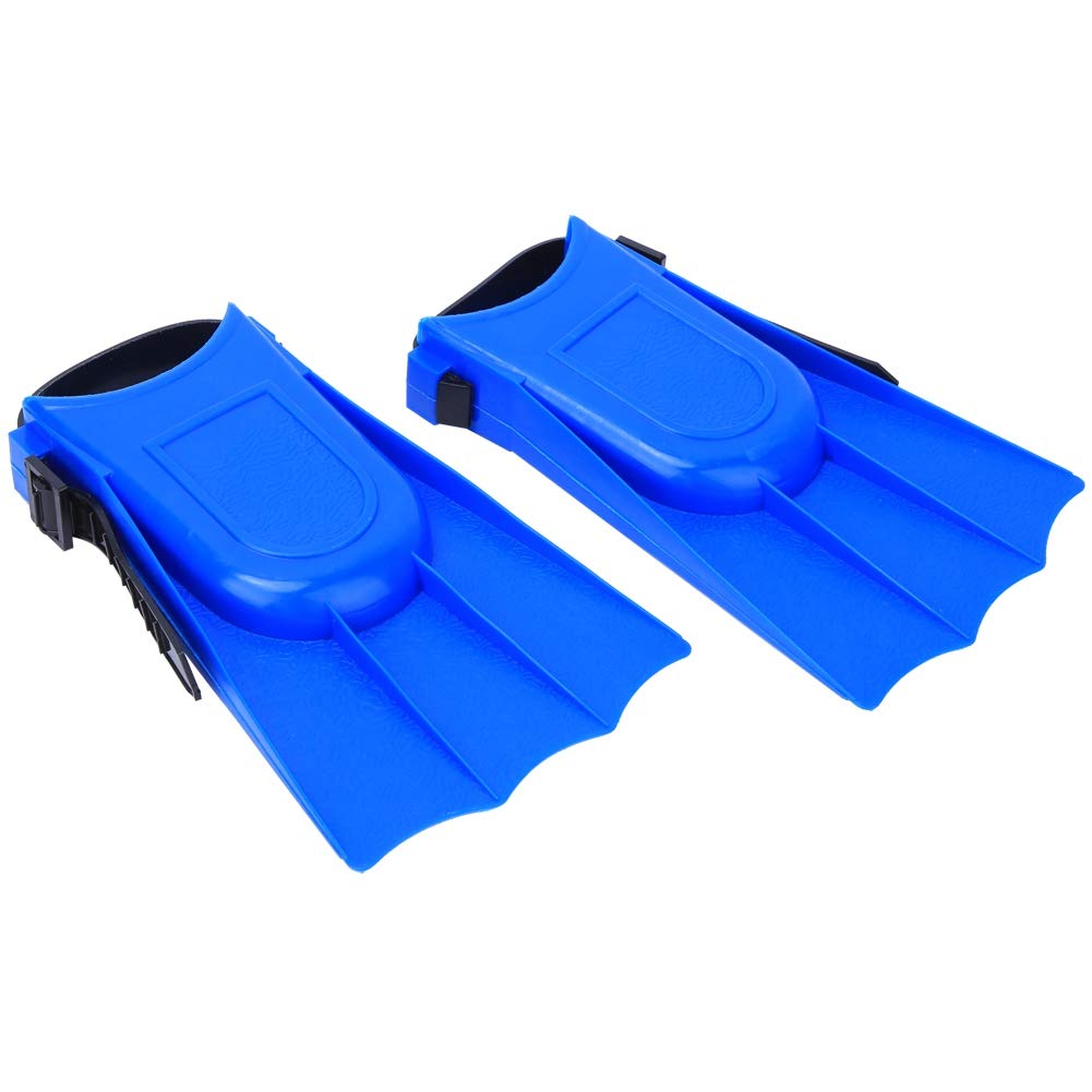 Flippers Adult, 19x11.5cm Snorkeling Short Flippers, Swimming Training Fins, A Pair 114g for Diving Snorkeling Sea/Fishing Fishing Lover Fishing Tackle(Blue, 25 yards -30 yards)