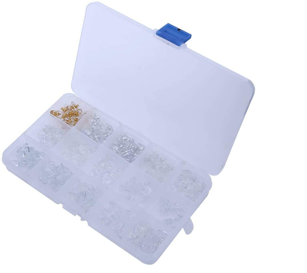Jectse 300Pcs Eyeglass Nose Pads,Silicone Nose Pads,Nose Pads Kit,Glasses Soft Accessories Repair Tool,for A Most of Eyeglasses Types