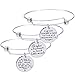 Nzztont Pack Of 3 Graduation Gifts For Teacher - Thankful Charm Bangle Bracelets (Style 01)