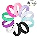Fynix 10 Pack Silicone Wedding Ring for Women, Premium Medical Grade Wedding Bands Thin and Stackable Durable Comfortable Antibacterial Rubber Rings, Black White Pink Silver