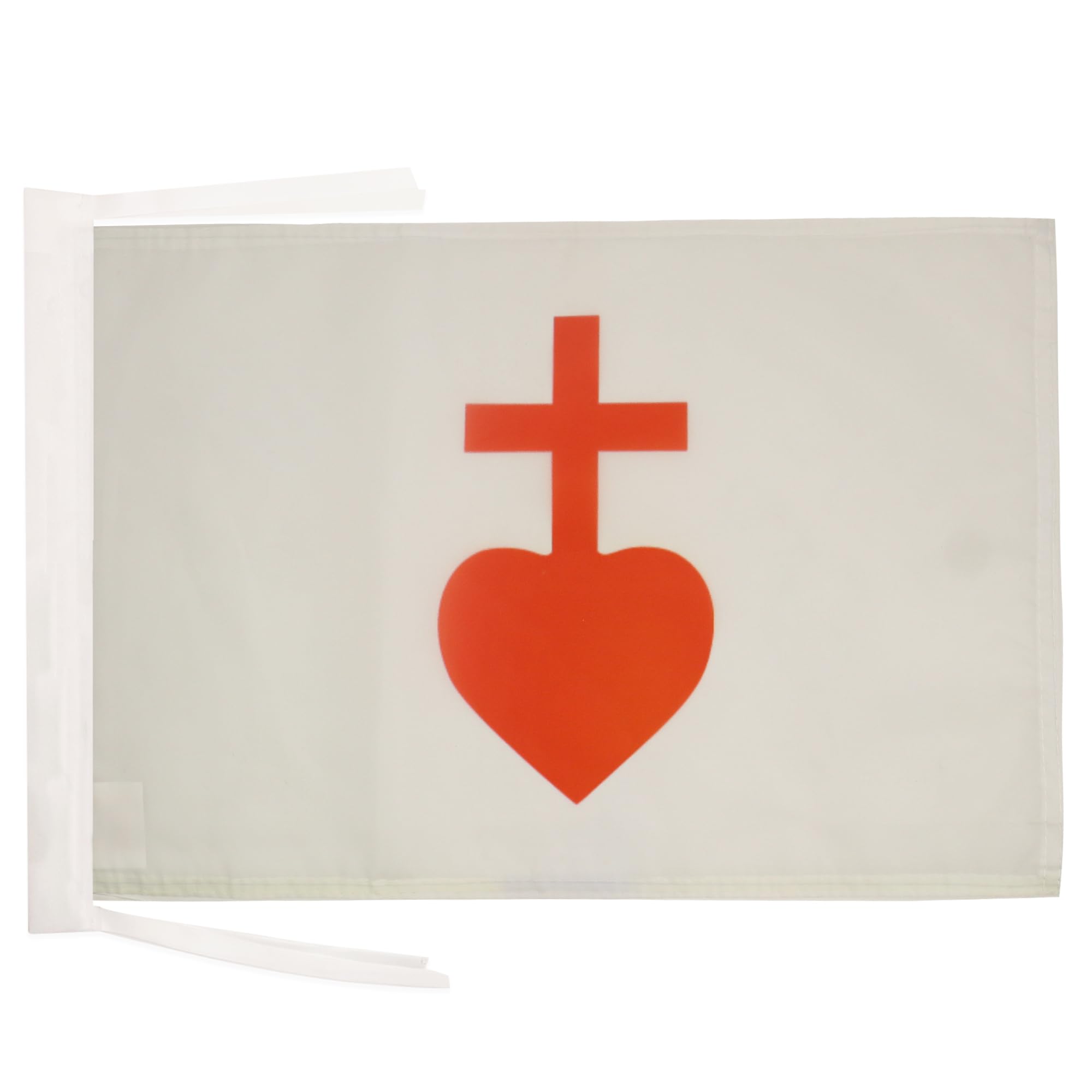 AZ FLAG - Sacred Heart of Jesus Flag - 18'' x 12'' - 100% Polyester catholic Small Banner with Two Cords - Fade Resistant - Vivid Colors - 18x12 in - 45x30 Cm — image 1