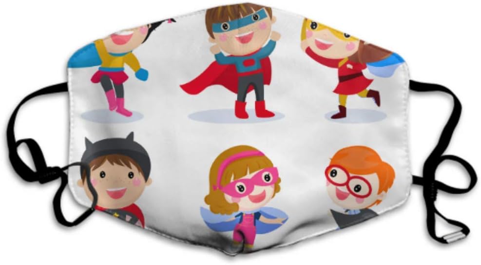 Superhero Super Kid Boys Girls Cartoon Lightweight Dust Mask Face Dust Mask For Men Travel Mouth Mask Dust Mask For Boys Washable And Reusable With Adjustable Ear Loops