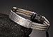 VNOX Mens Stainless Steel Cross ID Bracelet Bangle Two Tone Cable Rope Twist Chain,Gold Plated and