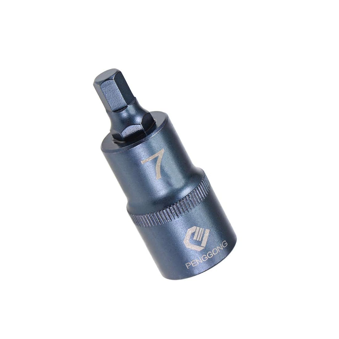 TA-VIGOR Hex Bit Socket, 1/2" Drive x H7 (7mm) Allen Key Socket, Premium S2 Steel Bits, Hex Bit with 2" Length for Trucks, Bike, Car Repair(for Hand Use Only) Blue