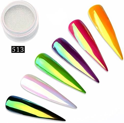 Green Monday Nail Art Neon Discoloration Powder , Mermaid Chrome Nail Powder Nail Art Chameleon nail powder Pigment Glitter