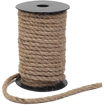 Tenn Well 8mm Jute Rope, 50 Feet Strong and Heavy Duty Natural Jute Twine for Gardening, Bundling, Camping, Decorating (Brown)