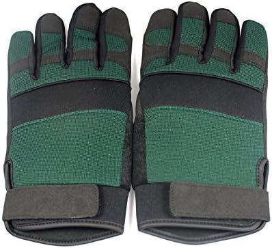 Safety Work Gloves by Strongrz - Multipurpose Faux Leather and Knit Utility Gloves, Reinforced Palm and Saddle, Velcro Closure at Wrist, Durable and Long-Wearing - Medium