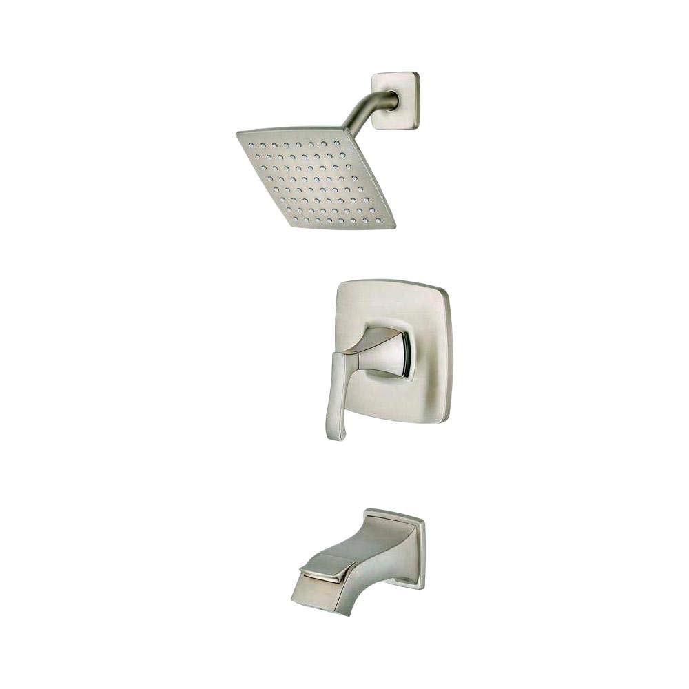 Photo 1 of Pfister Venturi Tub & Shower Trim Kit, Valve and Cartridge Included, 1-Handle, Spot Defense Brushed Nickel Finish, 8P8WS2VNSGS
