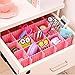 Woreach 8pcs DIY Plastic Grid Drawer Divider, Adjustable Drawer Divider Pink Closet Organizers for Makeup Socks Underwear Scarves