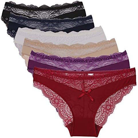 UWOCEKA Women Underwear Sexy Panties Female Lace Knickers Pack Plus Size Briefs for Ladies