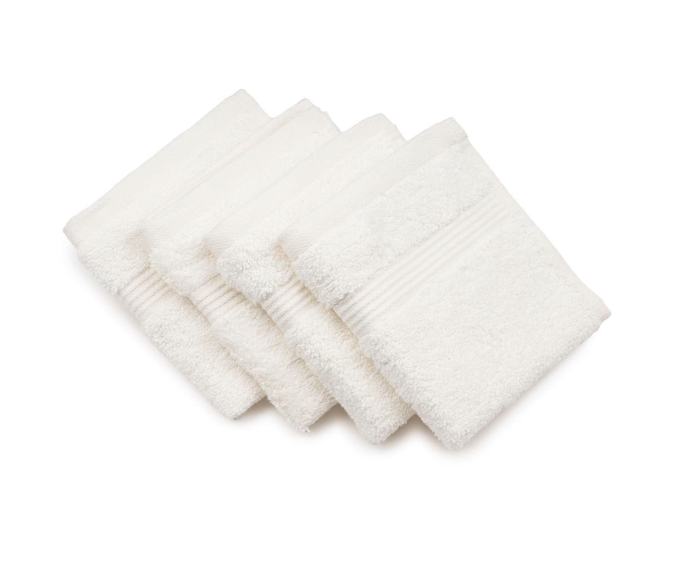 Gözze - New York Faceloths, Set of 4, Soft and Absorbent, 100% Cotton, 30 x 30 cm - Nature