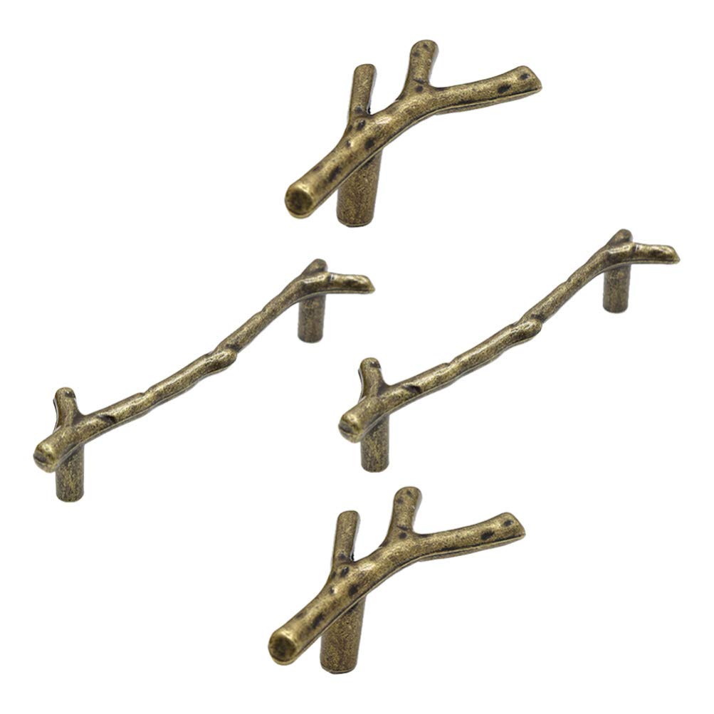 Dresser Drawer Knobs Cupboard Knobs 4Pcs Branch Cabinet Knobs Vintage Twig Tree Branch Drawer Pulls Decorative Furniture Handles for Drawer Cabinet Wardrobe Cabinet Drawer Pulls