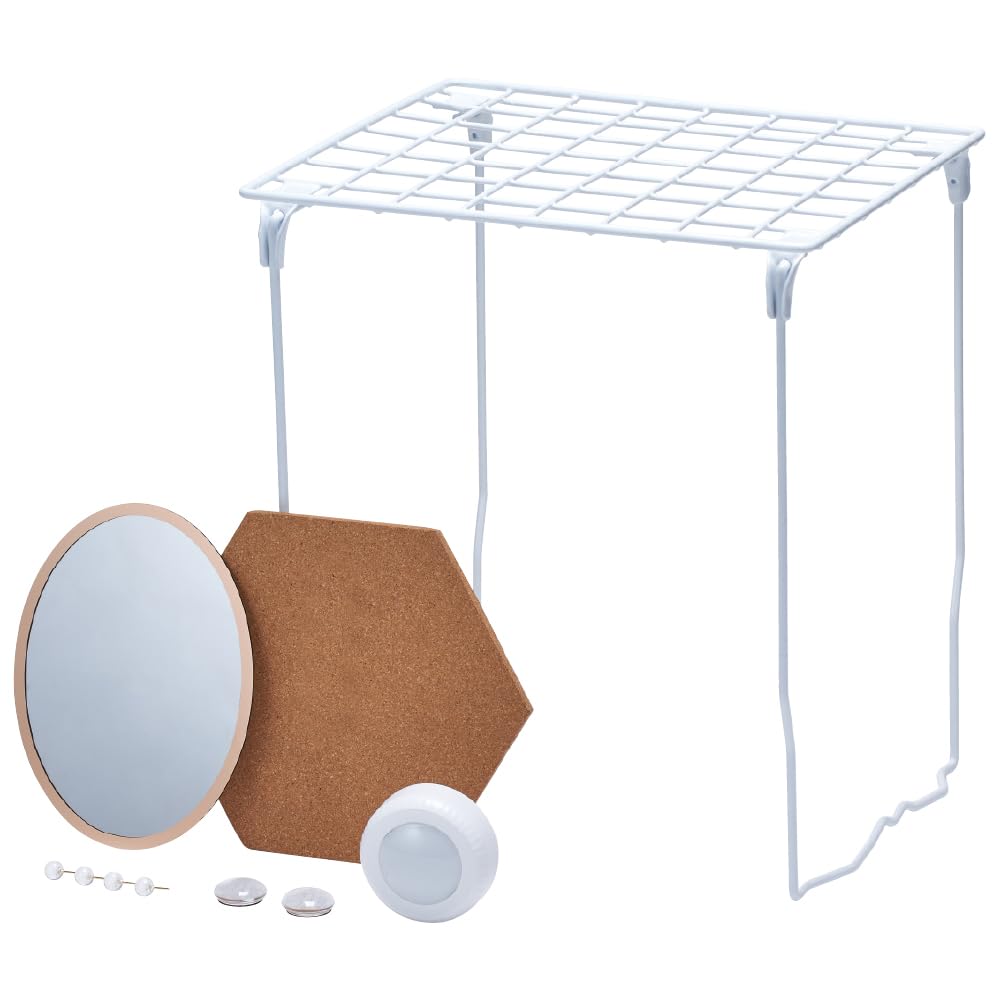 Photo 1 of LockerMate by Bostitch 10-Piece Fashion Locker Kit with 12"" Stac-A-Shelf, Includes Mirror, Cork Board & Push Light, White/Crystal