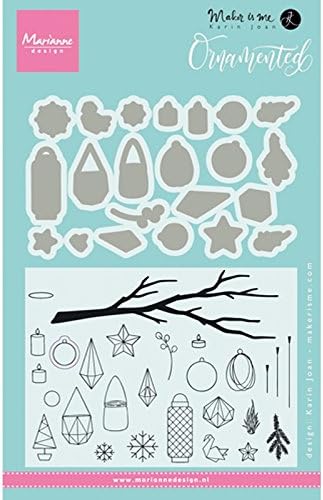 Marianne Design Ornamented Die and Stamp Set, Synthetic Material, 22.1 x 14.5 x 0.4 cm, Transparent