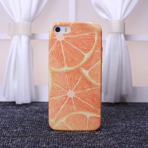 Wkae Case Cover Small Fresh Flowers Oranges Lemons Fruits Colorful Silk Deisgn Ultra Slim Flexible PU Soft Protective Case Cover for iPhone SE 5S 6 6S Plus BY DIEBELL ( PATTERN : 1-IPhone SE 5S )