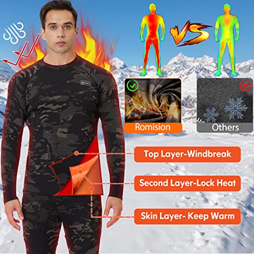 romision Thermal Underwear for Men Fleece Lined Long Johns Base