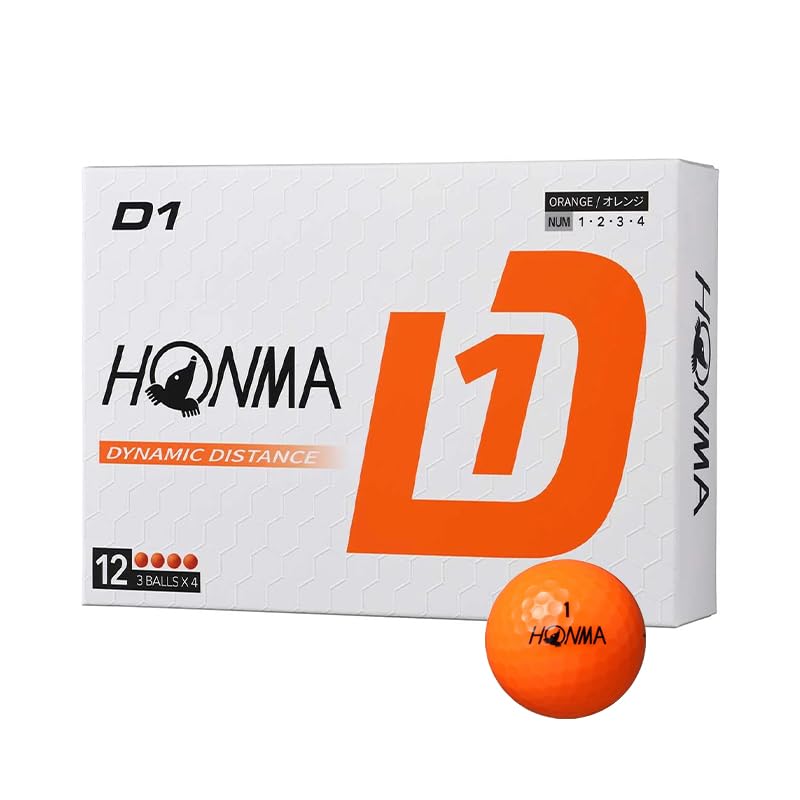 本間ゴルフ HONMA D1 ボール 2024年モデル BT2401 オレンジ 1ダース（12個入り）商品画像