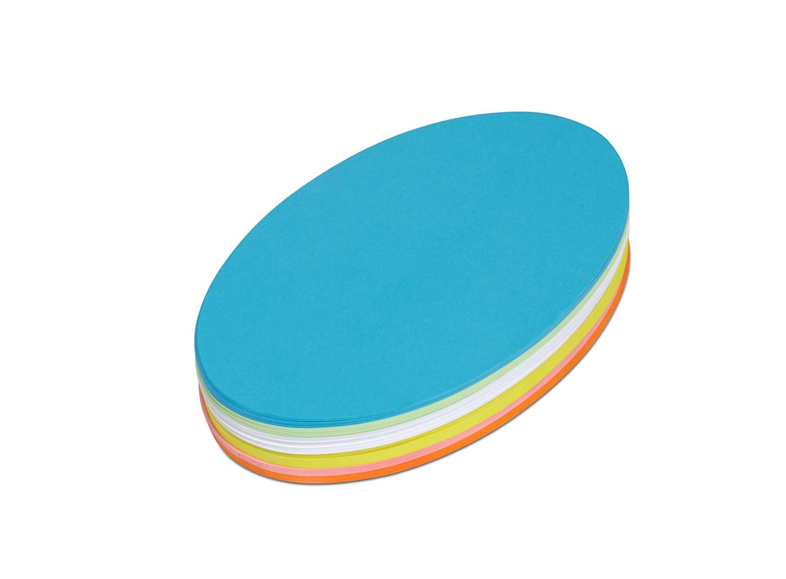 Maul Moderation Cards Oval, 110 x 190 mm, 150 g/m² Paper, Usable On Both Sides, Assorted Colours, 120 Pieces