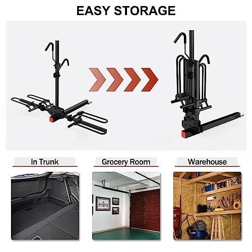 MARVOWARE Hitch Mounted Foldable 2Bike Rack Platform Style Bicycles