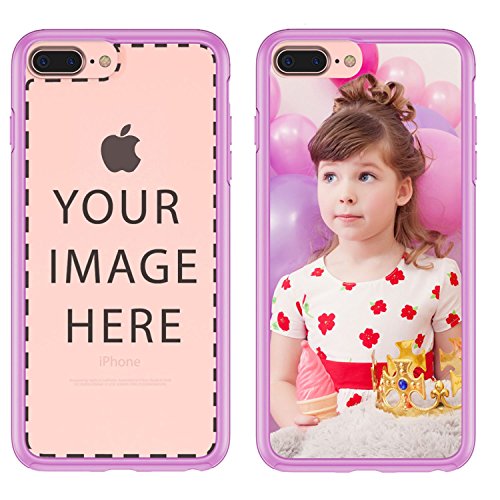 iPhone 7 Plus Customized Case, Personalized Custom Picture HD Printed on Slim Hybrid Bumper Cover by True Color - Violet Bumper