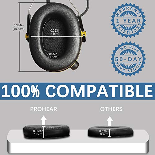 PROHEAR 2Pair Replacement Foam Ear Pads for 3M WorkTunes Connect