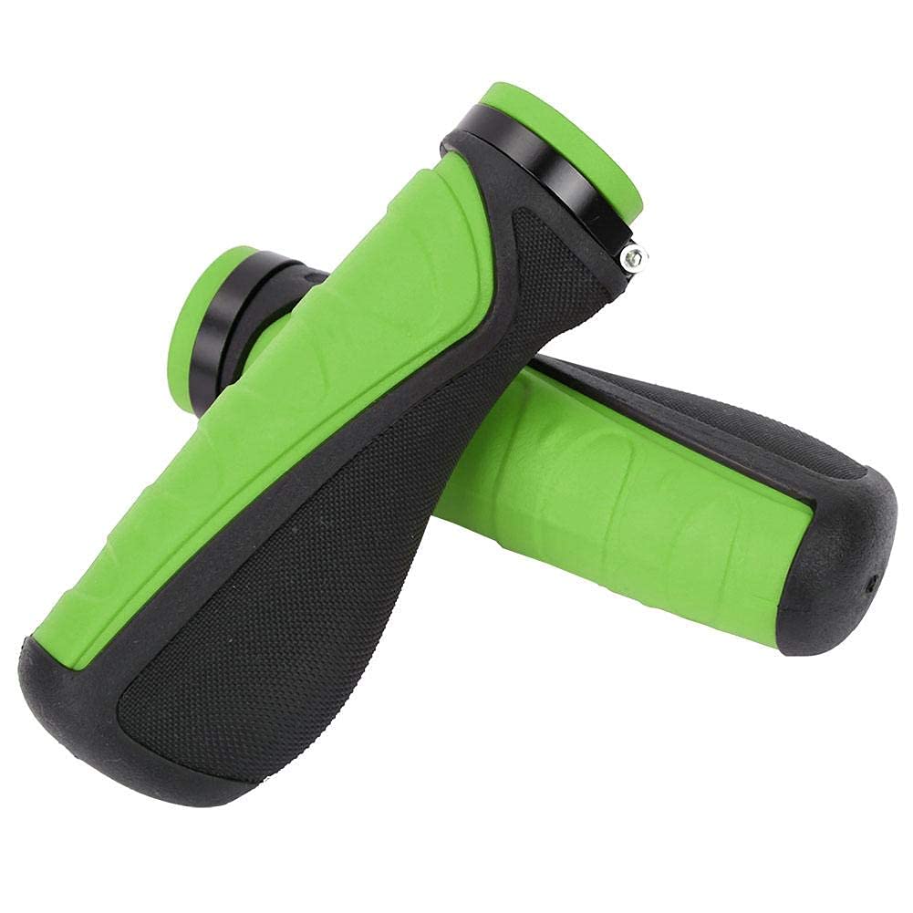 Bicycle Handle Grips, MTB Mountain Bike Motorcycle Grips Rubber Handlebar End Grips for Bike Accessory (green&black)