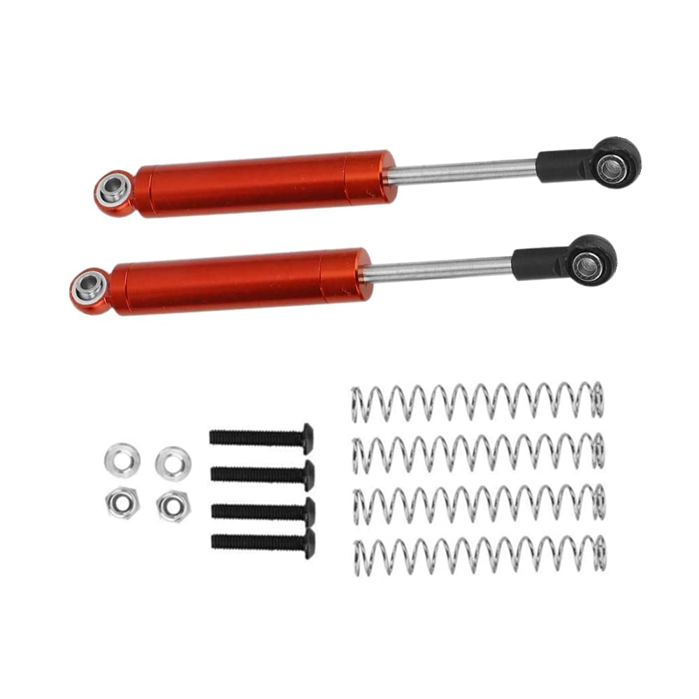 RCAWD 100mm Internal Spring Shock Absorber,Alloy damper for 1/10 scale with more springs for rc hobby car HPI Venture FJ Cruiser upgraded parts 2pcs (Red)