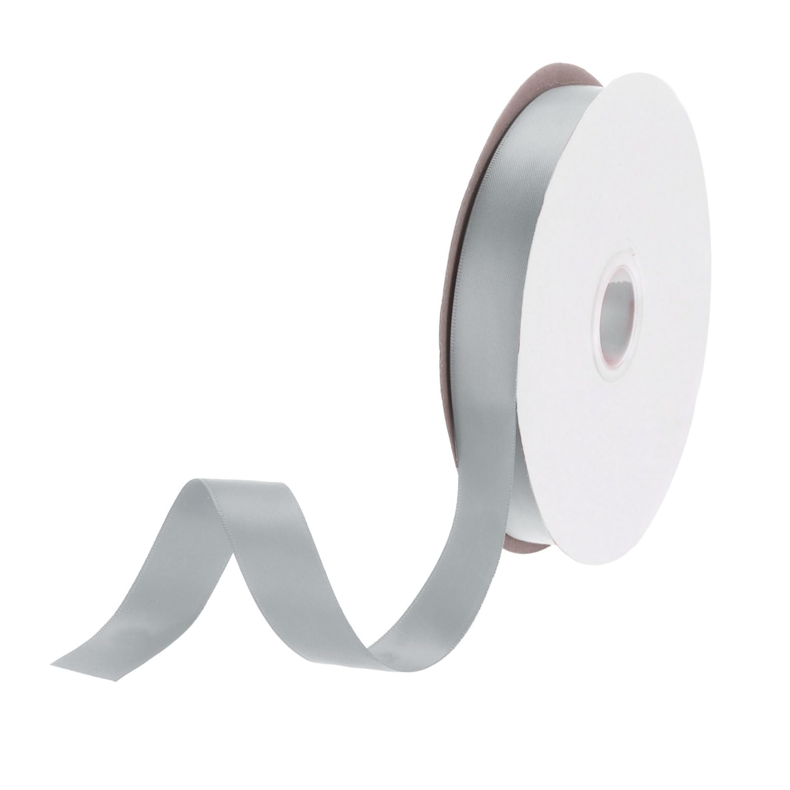 DMiotech 20mm Satin Ribbon 46m/150ft Thin Double Face Fabric Grosgrain Ribbon for Gift Wrapping Floral Hair Flower Bouquet, Steel Grey