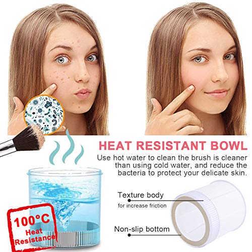 Makeup Brush Cleaner -[Upgrade Version] Three Level Intensity Adjustments Rantizon Automatic Cosmetic Brushes Cleaning Machine with 360 Degree Rotation, Professional Makeup Brush Cleaning Tool - Thumbnail 5