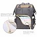 Uigos Baby Diaper Backpack Bag for Women Multi Function Waterproof Water Wipes Gray Travel Bookbag
