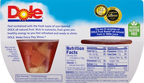 DOLE PEAR FRUIT CUP NUTRITION FACTS visual data 8