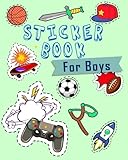 Sticker Book For Boys: Blank Sticker Book, 8 x 10, 64 Pages