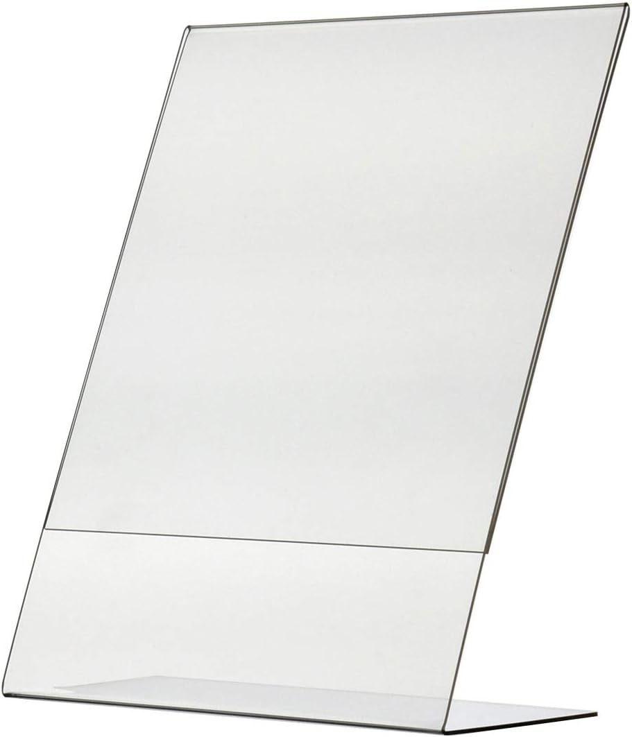 AcrylicsPro8.5 X 11 Clear Plastic Acrylic Slanted Tabletop Sign Frame Holder (3-Pack)