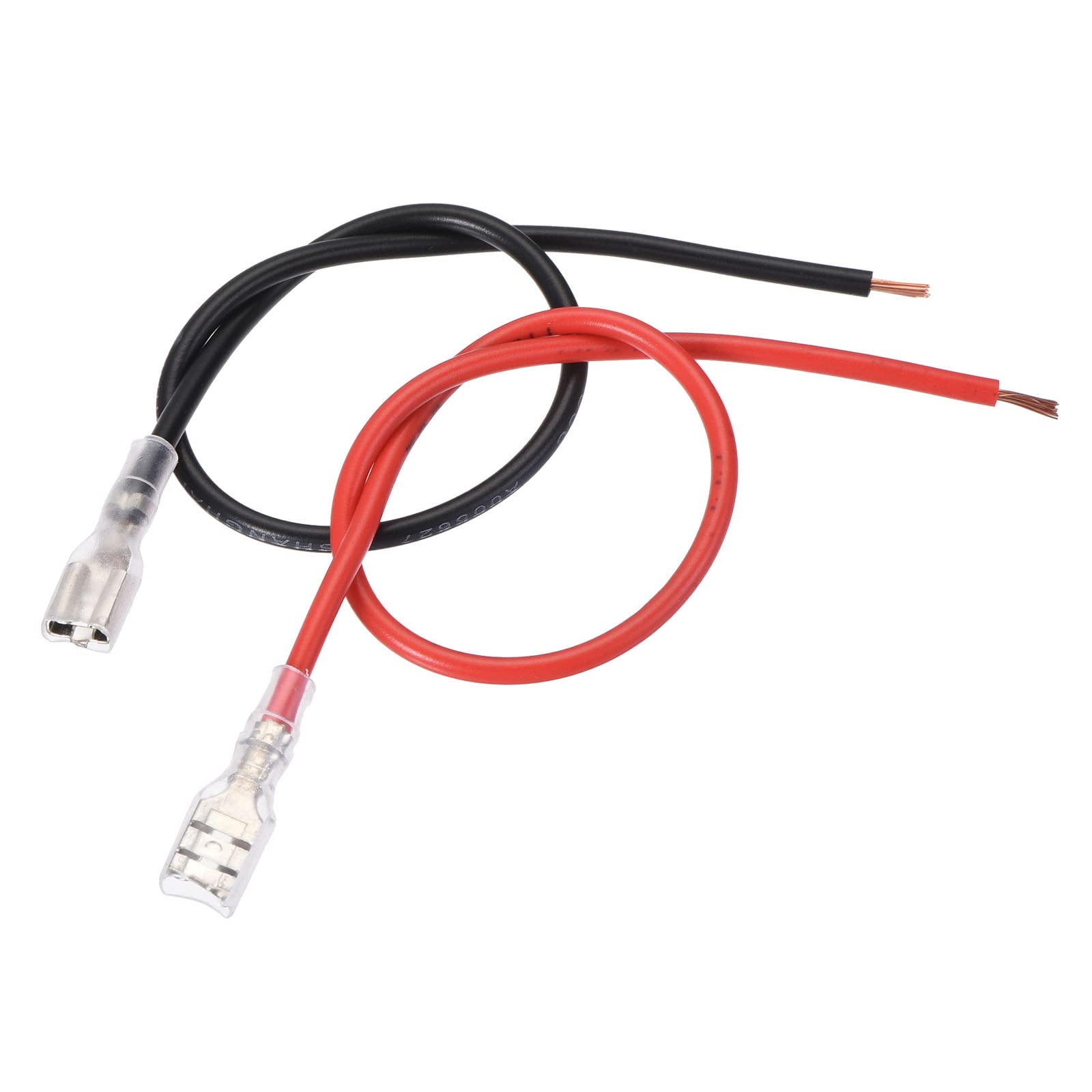 YOKIVE 30 Pcs Female Spade Crimp Terminal, Home Wire Connector with Insulating Sleeve Connect Cable Great for Office, Dining Room (Black&Red, 0.19-Inch)