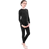 Aoylisey Girls' Full Body Long Sleeve Unitard One Piece Gymnastics Dance Bodysuits for Kids