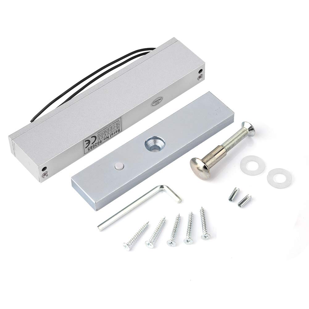 Electromagnetic Lock, 180KG (400LB) Access Control System Single Door 12V Electric Lock Magnetic Lock Holding Force for Wooden Door, Glass Door, Metal Door, Fire Proof Door, etc.