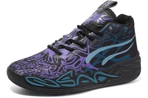 Men's High Top Basketball Shoes with Mesh Breathable Non Slip Fashionable Outdoor Sports Leisure Walking Shoes
