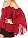 Choies Women's Ruched Off Shoulder Spaghetti Strap Tie Front Loose Blouse