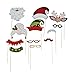 Fun Express Christmas Santa & Elf Stick Costume Photo Booth Props - 12 pcs