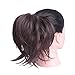 OUBECA Tousled Synthetic Hairpiece Scrunchies Straight Elastic Updo Scrunchy Messy Bun for Women (M2/33 Dark Brown)