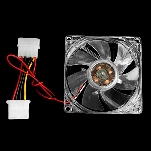 NNDA CO Clear 4-LED Blue Neon Light 80mm 12V 0.18A PC Computer Case Cooling Fan 8025