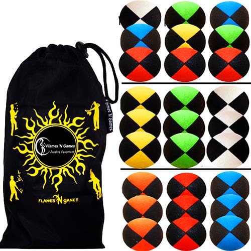 Flames ‘N Games 3x Pro Thud Juggling Balls (DeluxeSUEDE) Professional