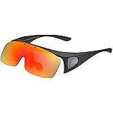 LEICO FASHION Polarized Sunglasses Fit Over Prescription Glasses for Men Women Flip Up Shield Wrap Around Driving Shades