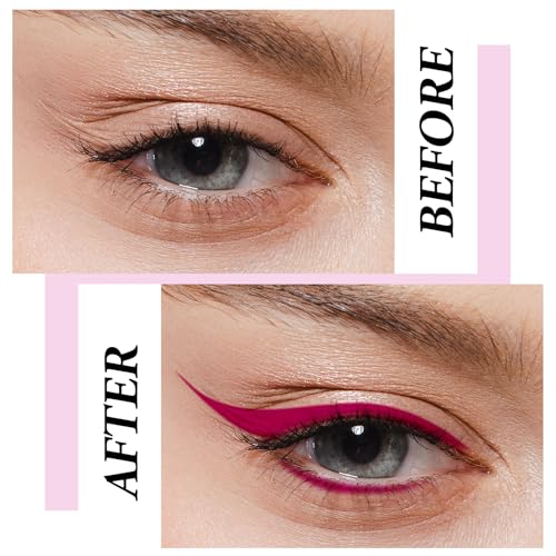 AFGHOUZ COLORFUL LIQUID EYELINER PEN, MATTE EYE LINER MAKEUP PENCIL, INK EYELINER WITH SPONGE TIP, HIGHLY PIGMENTED AND WATERPROOF