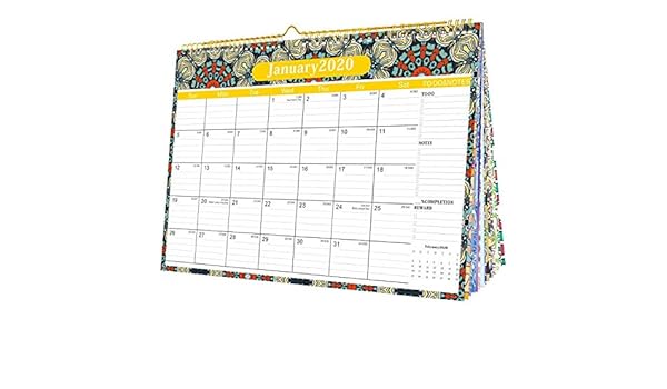 Calendario de pared 2019-2020, año académico, calendario mensual ...