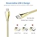 ZONYIN USB Type C Cable 2 Pack Metal Braided Fast Charging Data Cable High Speed ​​Charger Cable for Samsung S9 S8 Note 8 Smartphone Tablet - Gold & Silver